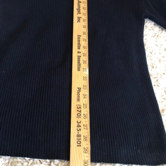 Navy Sweater by Work Wear Vintage Look Sz Med Pullover Crew Neck - Picture 6 of 6